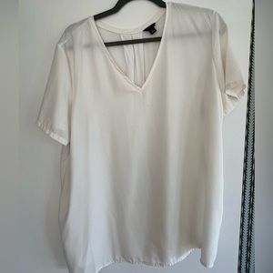 Ann Taylor White Vneck